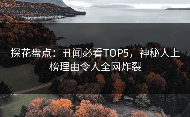 探花盘点：丑闻必看TOP5，神秘人上榜理由令人全网炸裂