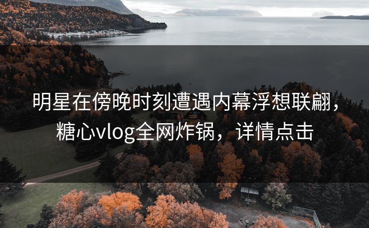明星在傍晚时刻遭遇内幕浮想联翩，糖心vlog全网炸锅，详情点击