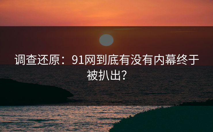 调查还原：91网到底有没有内幕终于被扒出？