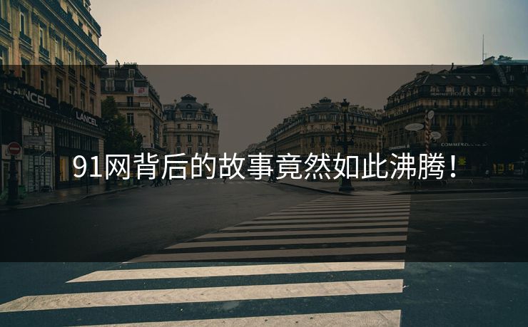 91网背后的故事竟然如此沸腾！