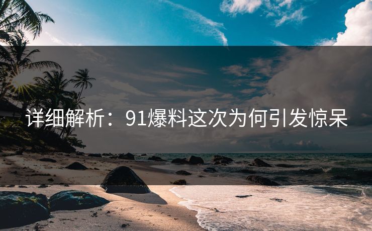 详细解析：91爆料这次为何引发惊呆