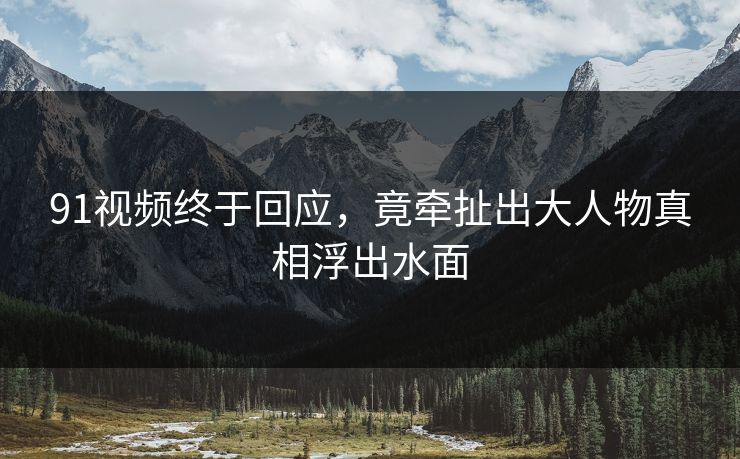 91视频终于回应，竟牵扯出大人物真相浮出水面