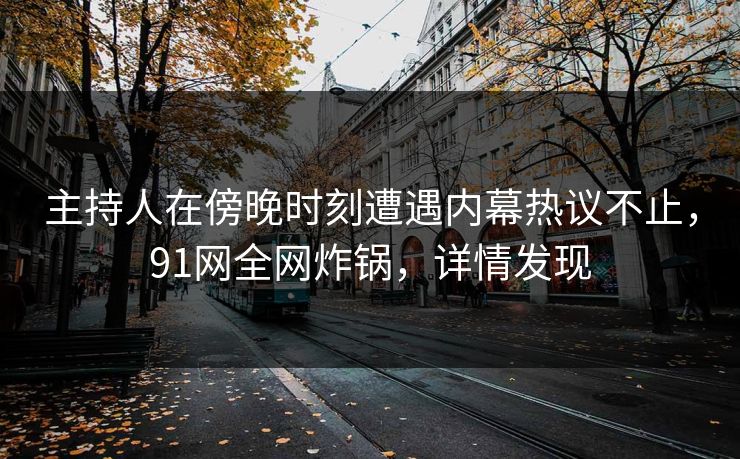 主持人在傍晚时刻遭遇内幕热议不止，91网全网炸锅，详情发现